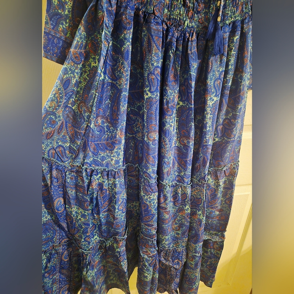 Blue Paisley‎ Women's Dress - Picture 4 of 4